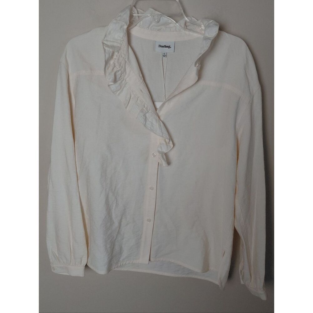 NWT DARLING Ruffled Blouse in cream..Size Small